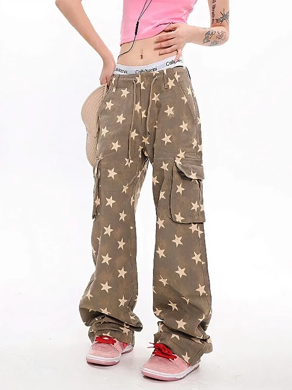 women's denim jeans with patchesY2K Star Low Rise Jeans