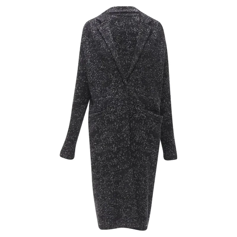 women's coats with military-inspired designsTheory speckle wool blend knitted robe coat