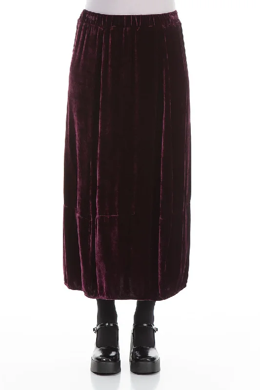 women's lace A-line skirtsBalloon Mulberry Silk Velvet Skirt