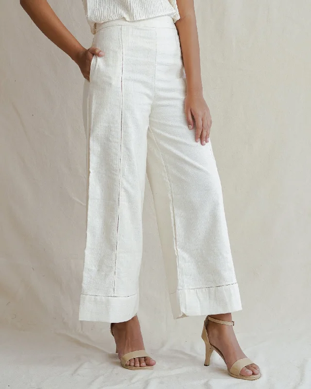 women's fitted skirtsKAPAS - Hemstitched Wide Leg Pants