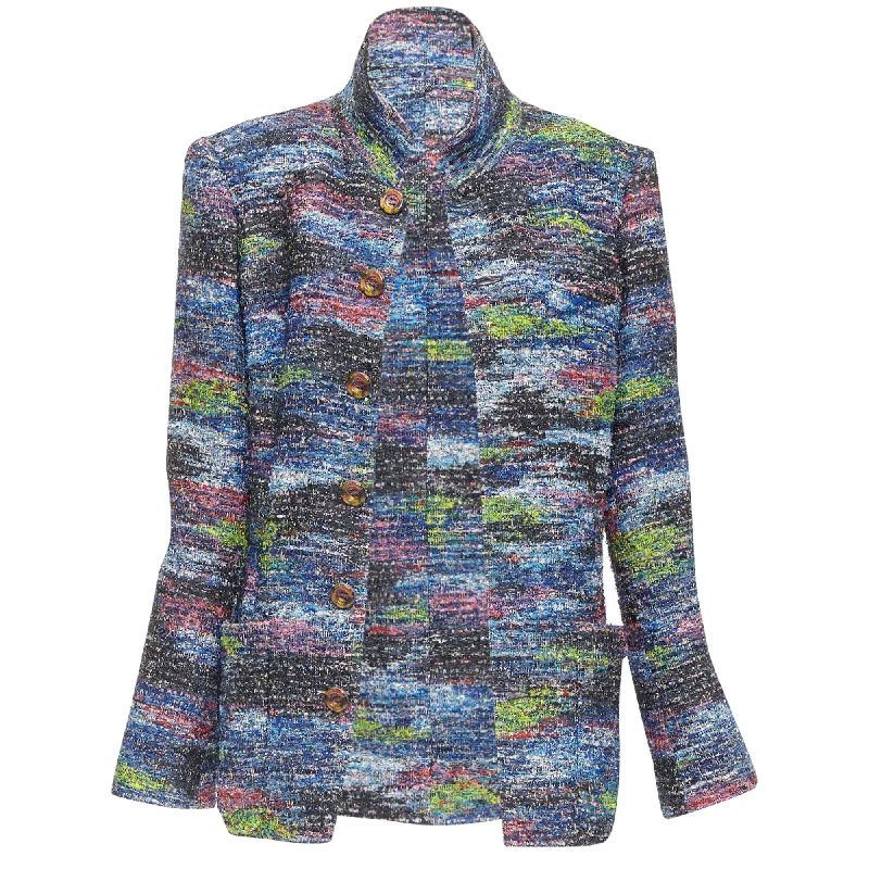 sustainable women's coatsChanel spray painted Fantasy tweed jacket