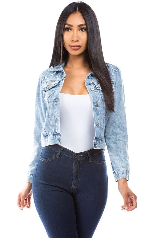 women's denim jeans with functional pocketsDENIM JACKET