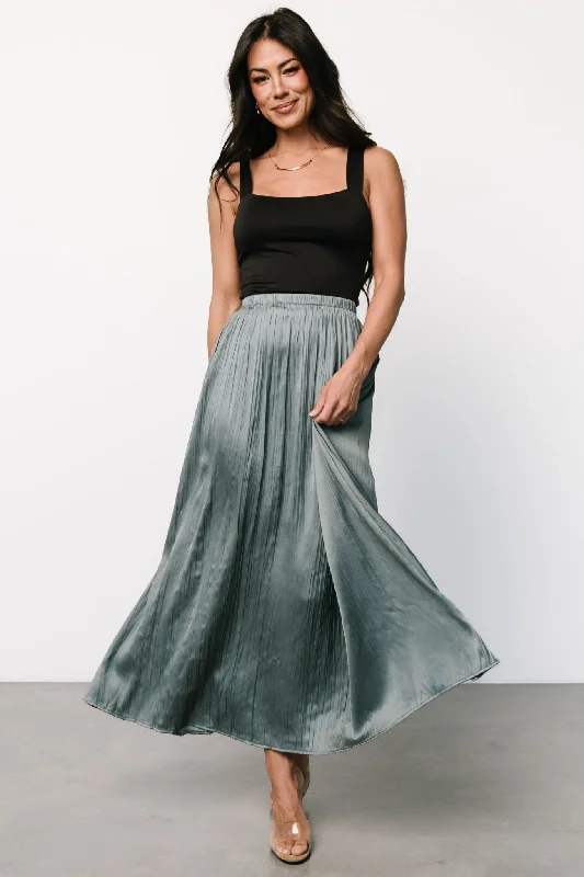 women's formal skirtsBaker Satin Skirt | Eucalyptus