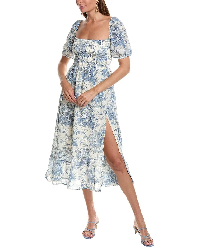 women's flowy dressesJL LUXE Smocked Midi Dress