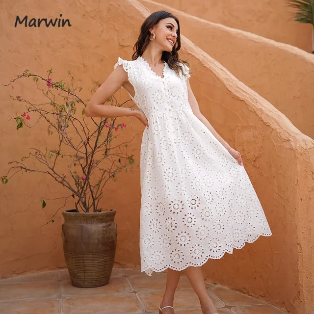 women's wedding guest dressesWomen's Hollow Out Fashion Designer Casual A-Line Dresses (Midi)