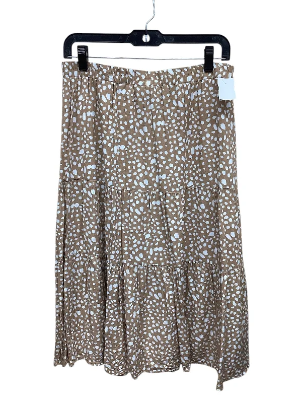 women's zip-up skirtsSkirt Maxi By Clothes Mentor In Brown & White, Size: L