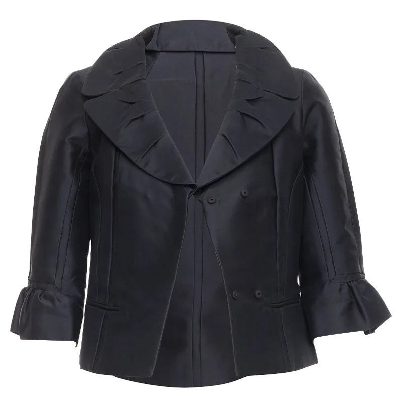 women's coats with beadwork accentsLouis Vuitton Marc Jacobs silk pleated collar crop jacket