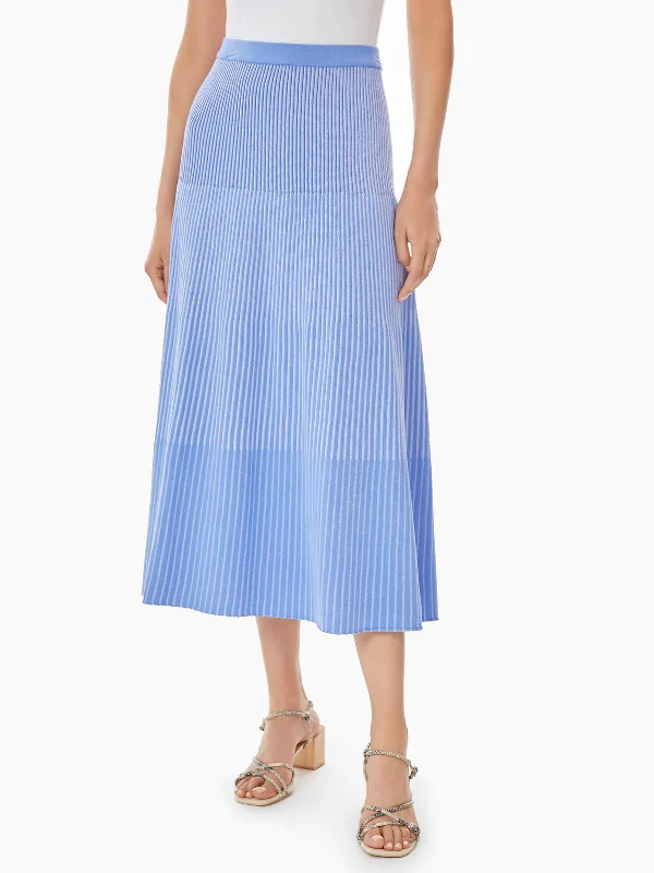 women's warm party skirtsMulti-Stripe Soft Knit Midi Skirt