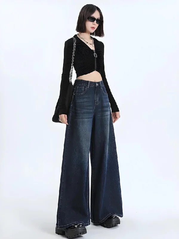 women's denim jeans for special occasionsWide Leg Regular Waist Jeans