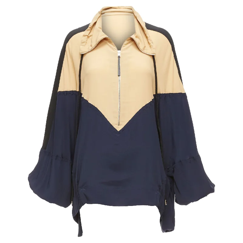 women's coats for business casual attireMarni Acetate Silk Colorblock Panelled Track Top