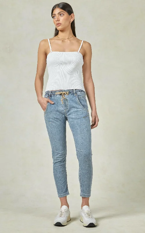 women's grey denim jeansActive Sunbleached Jeans