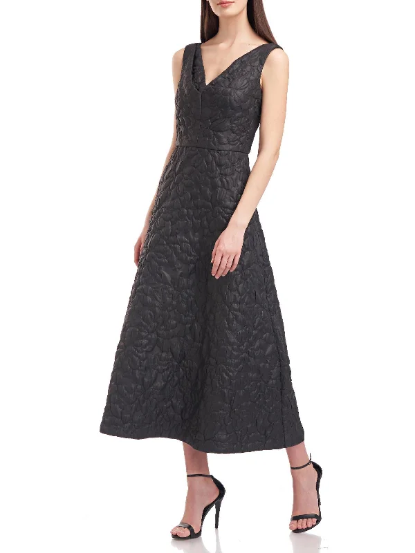 women's work dressesSloane Womens Textured Long Midi Dress