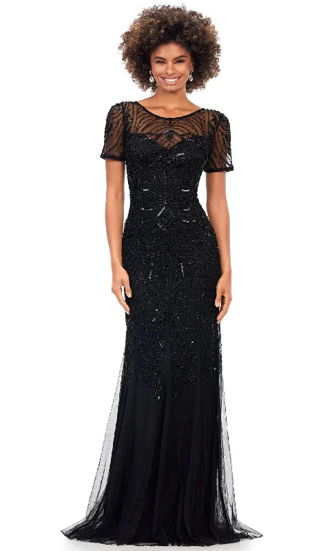 women's statement dressesAshley Lauren 11215 - Short Sleeve Beaded Evening Gown