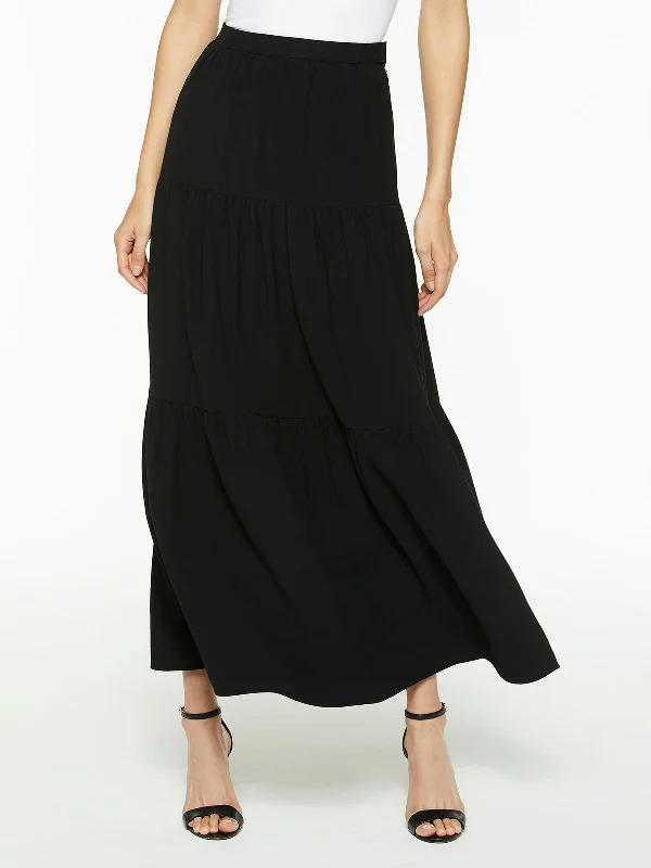 women's leather skirtsTiered Light Flounce Maxi Skirt