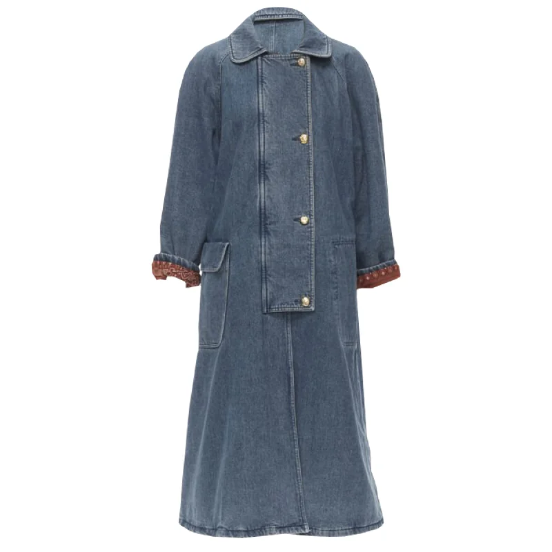 women's coats with zippersMoschino Jeans denim paisley lined padded coat