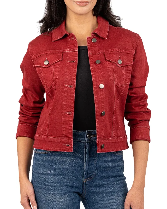 women's coats with pocketsJulia Crop Jacket In Red