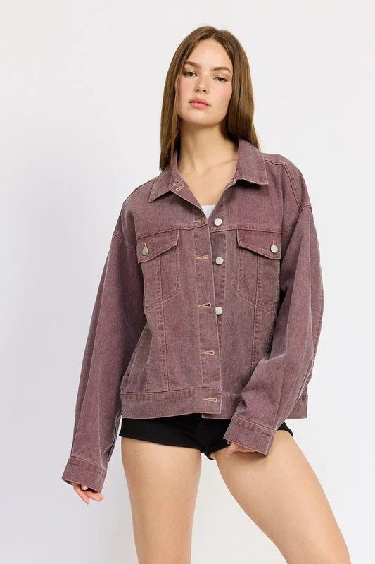 women's denim jeans for hourglass figuresOVERSIZED DENIM SHIRT JACKET