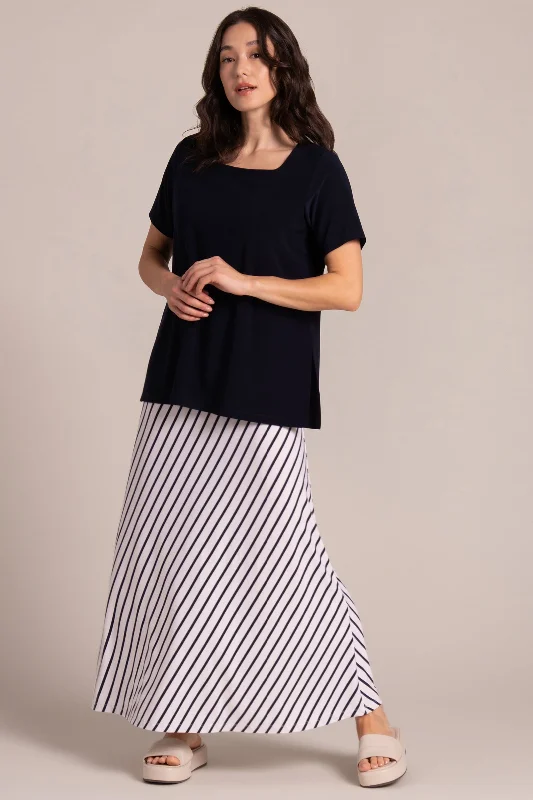 women's lace A-line skirtsEssential A-Line Skirt | Navy Stripe