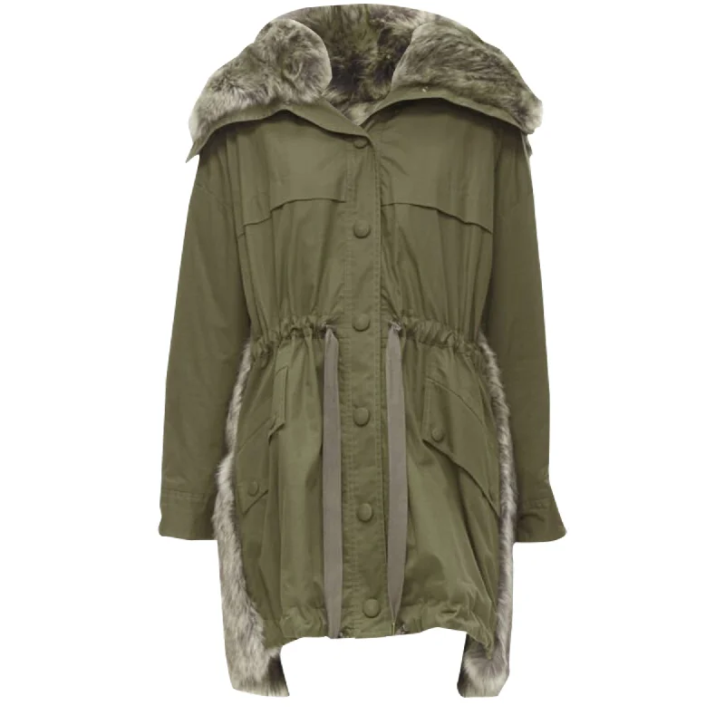 women's coats with cropped lengthsStella McCartney faux fur military parka