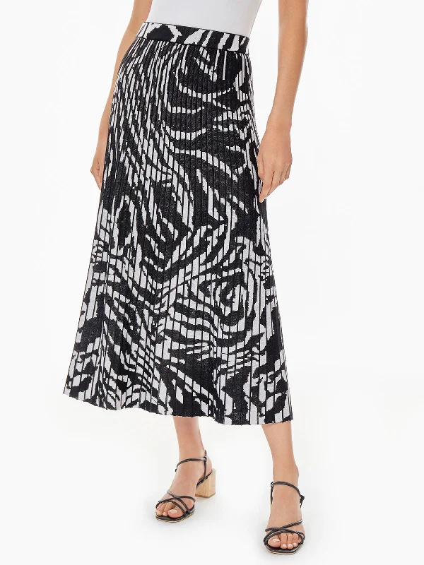 women's flowy midi skirts with pocketsZebra Swirl Soft Knit Skirt