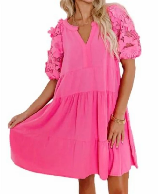 women's vacation dressesBabydoll Mini Dress In Bubblegum Pink