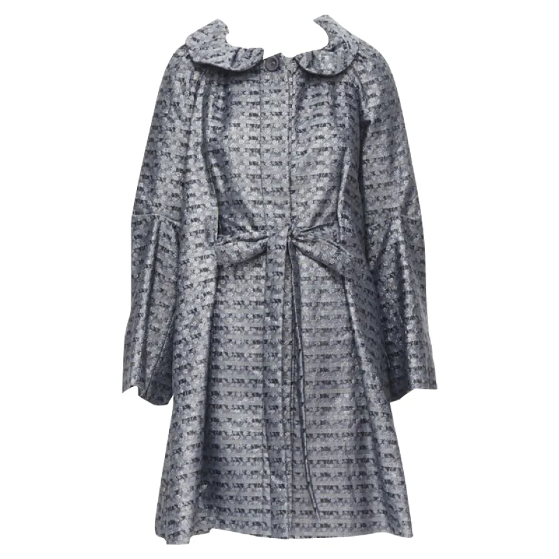 women's coats made in ethical factoriesMarc Jacobs metallic floral jacquard belted opera coat