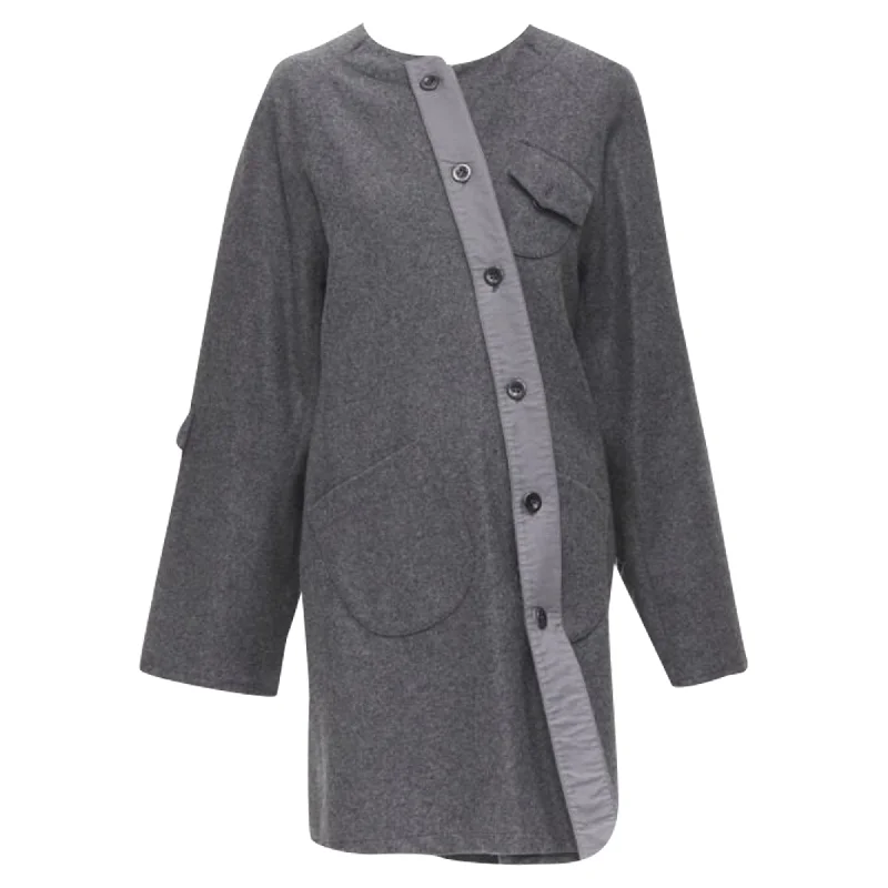 women's coats for smart casual looksMiu Miu cashmere wool blend asymmetric button boxy coat