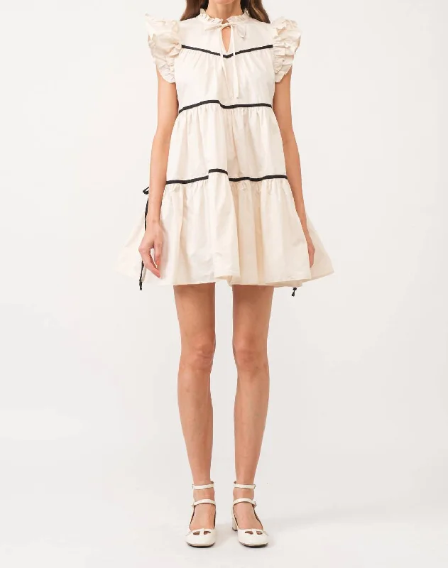 women's made-to-order dressesLena Sleeveless Mini Dress In Cream