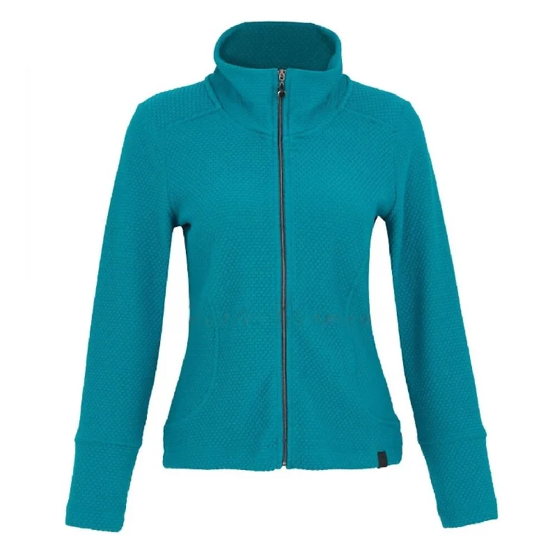 vegan women's coats (fur-free options)Textured Jacket In Teal