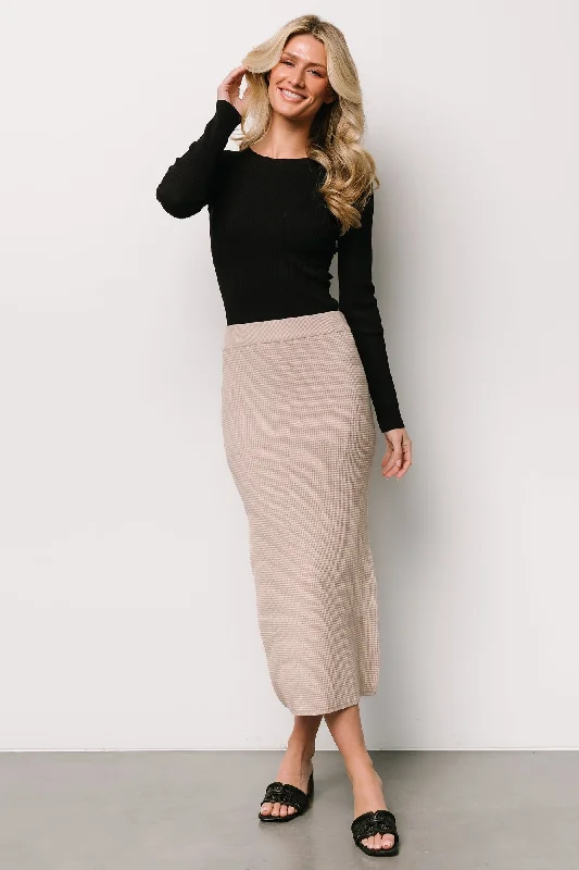 women's button-down skirtsCarey Waffle Midi Skirt | Taupe