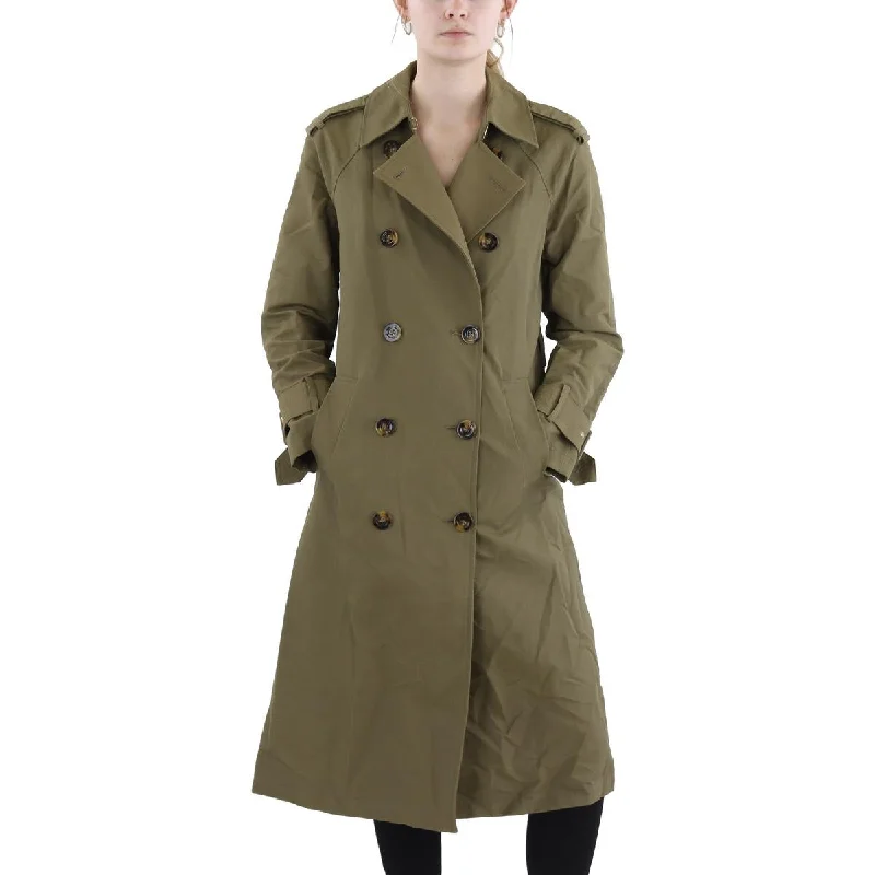 women's coats for travelWomens Cotton Blend Double Breasted Trench Coat