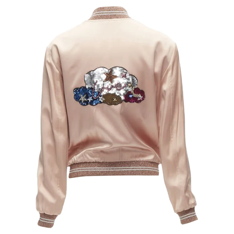 women's coats for countryside strollsSaint Laurent love sequins satin bomber