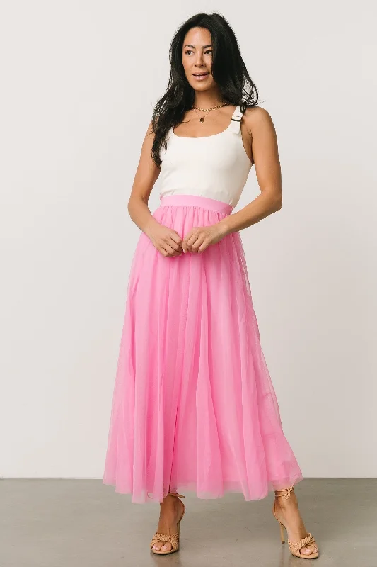 women's lace-up skirtsMila Tulle Skirt | Taffy Pink