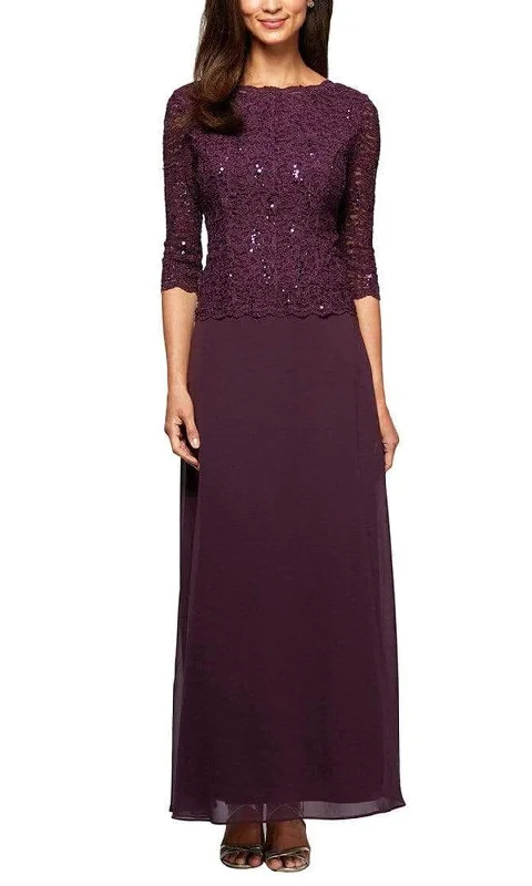 women's formal dressesAlex Evenings - 112318 Scallop Lace Mock Dress with Chiffon Skirt