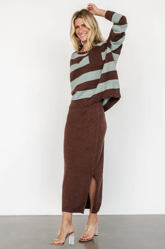 women's high-performance dressy skirtsCarlotta Sweater + Skirt Set | Brown + Turquoise