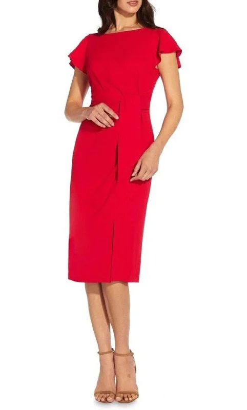 women's ethical fashion dressesAdrianna Papell AP1D104792 - Flutter Sleeve Slit Evening Dress