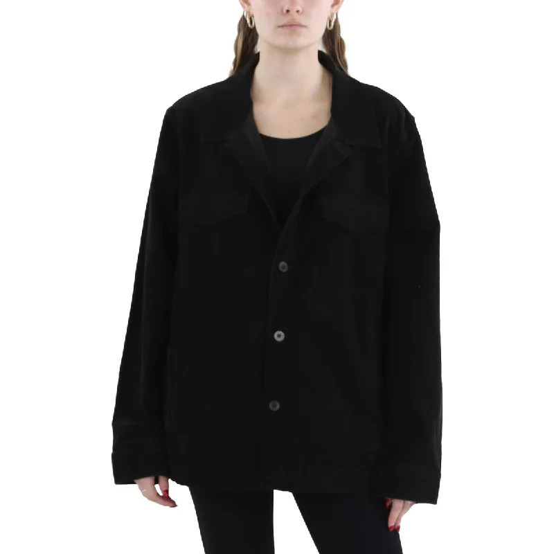 women's coats for minimalist aestheticsWomens Corduroy Ribbed Shirt Jacket