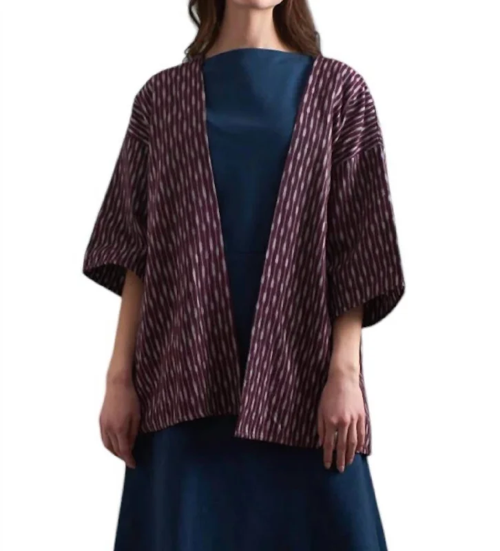 women's coats in bold colorsRelaxed Jacket In Plum Ikat