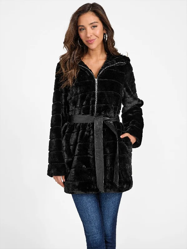 women's coats for those who love to mix and matchConnie Hooded Faux-Fur Parka