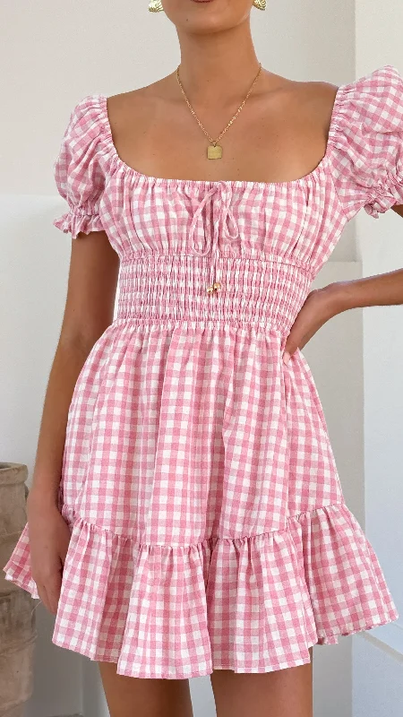 women's bow dressesKori Mini Dress - Pink Check