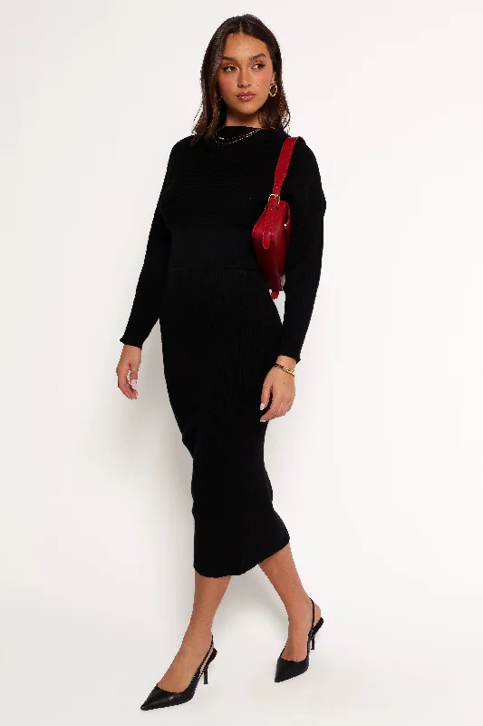 Serena Knitted Set - Black