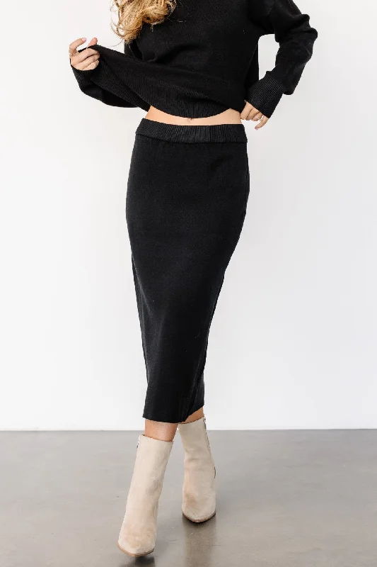 women's affordable velvet skirtsAli Knit Skirt | Black