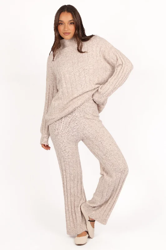 Tahoe Ribbed Knit Set - Beige