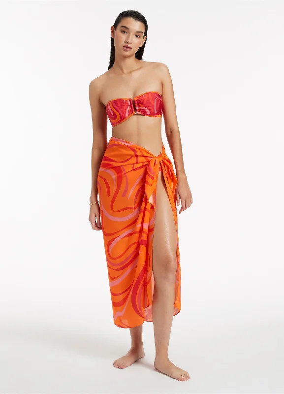 women's everyday casual skirtsVortici Sarong - Retro Orange