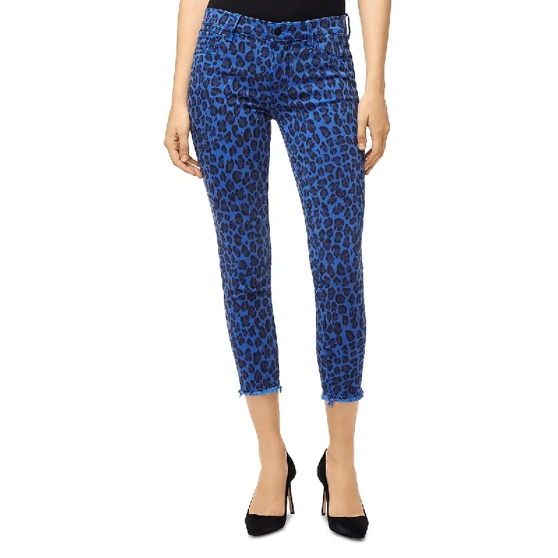 women's satin pants835 Womens Animal Print Crop Skinny Jeans