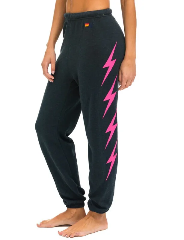 women's drawstring pantsBolt 4 Women's Sweatpants, Charcoal/Neon Pink