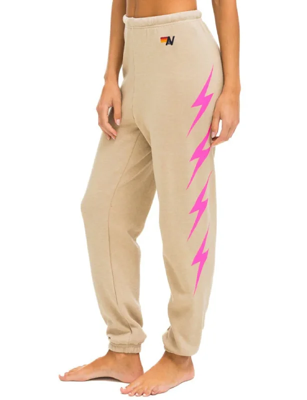 women's lace-up pantsBolt 4 Women's Sweatpants, Sand/Neon Pink