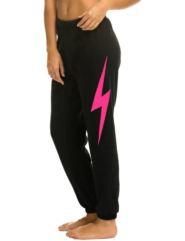 women's thermal pantsBolt Women's Sweatpants, Black/Neon Pink