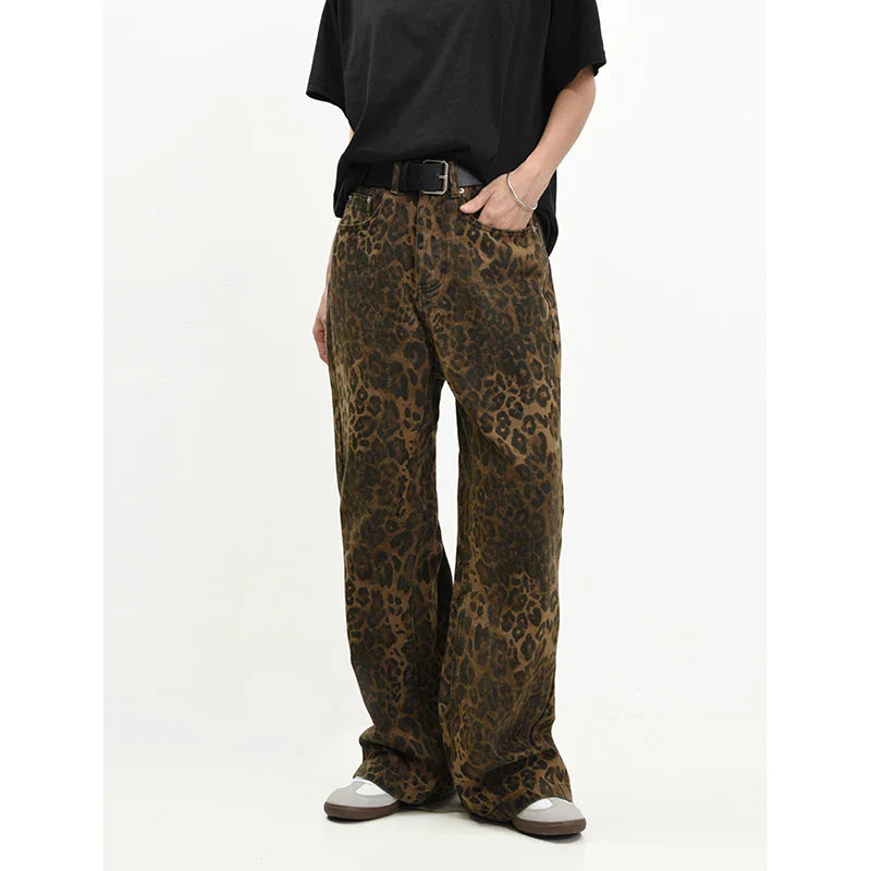 women's luxury pantsRetro Waist Straight Hip-hop Printting Pants