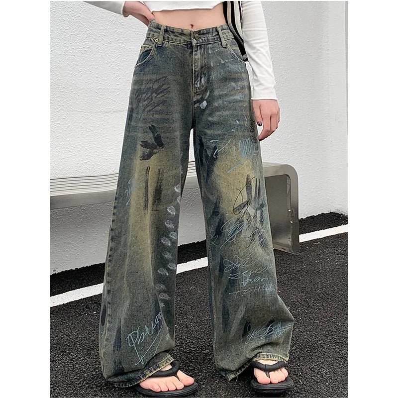 women's capri pantsWomen's Oversize Vintage High Waist Denim Pants